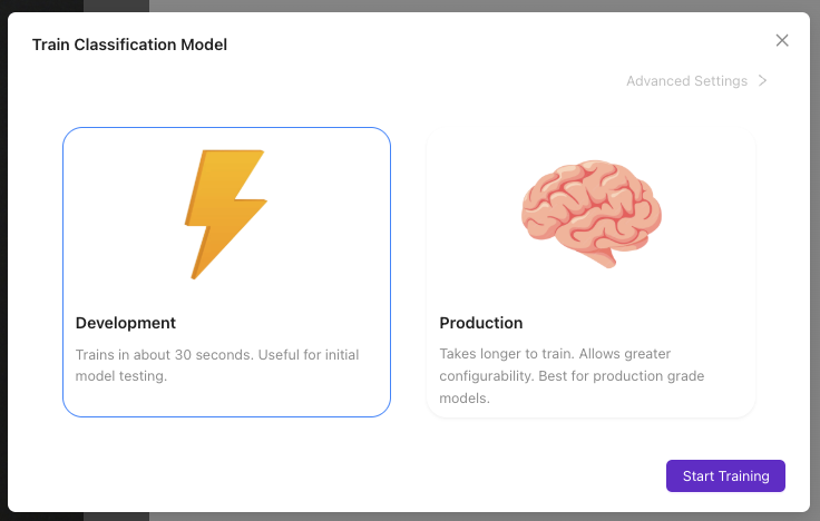 Training Mode Selection